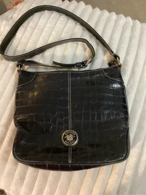Dooney & Bourke Black Croc-Embossed Crossbody Bag thumbnail 1