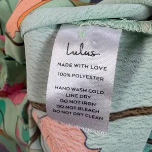Lulus Women's Small Totally Tropical Light Green Floral Button Up Shirt Dress thumbnail 8