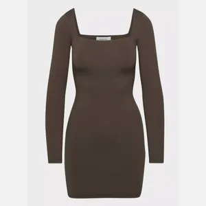New Without Tags BROWN Babaton Contour Square Neck Long Sleeve Mini Dress thumbnail 8