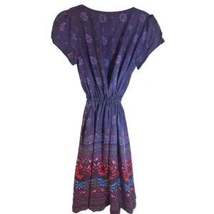 Johnny Was Womens Silk Paisley Print Drawstring Waist Midi Dress Size S thumbnail 6