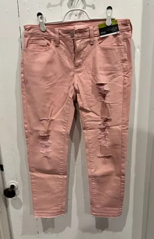 A.n.a. A New Approach Pink Denim Mid-Rise Skinny Ankle Jeans Pants size 6 thumbnail 1