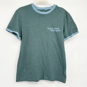 Taylor Swift‎ Womens Merch Teal Midnights Ringer Retro Concert T-Shirt Size M thumbnail 1