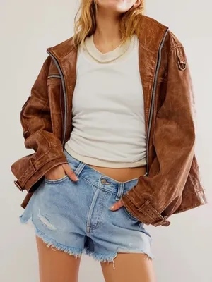 Free People We The Free Now Or Never Denim Shorts Women’s Size 33 Distressed thumbnail 1
