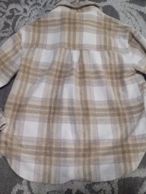 American Eagle Tan And Pink Plaid Fleece And Love Shacket thumbnail 2