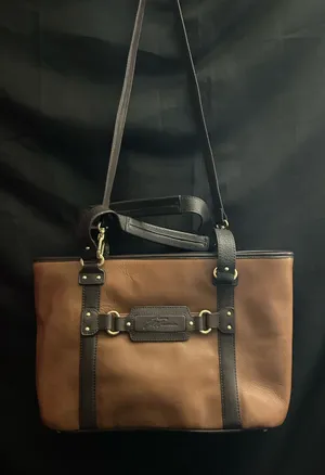 Stone Mountain Two-Tone Brown Tote Shoulder Travel Bag thumbnail 1