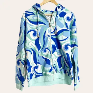 Hill House The Allie Zip-Up Jacket in Ocean Kaleidoscope Print Size S thumbnail 3