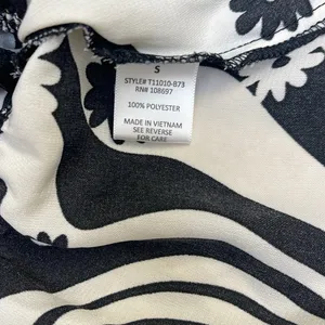 Alice Blue Black and White Peplum Top thumbnail 4