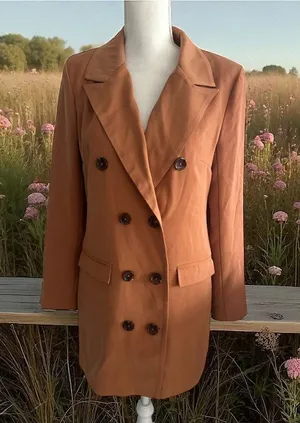 LOVERS AND FRIENDS Tan Long Sleeve Blazer Dress Size Small thumbnail 1