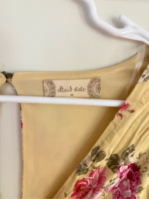 Altard State Floral Yellow Wrap Romper with Tie Waist thumbnail 3