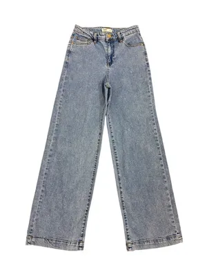OAT NYC Wide Leg High Rise Loose Fit Light Wash Denim Blue Jeans Size 2 | 26 thumbnail 1