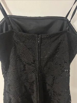 miami Black Lace Spaghetti-Strap Mini Dress thumbnail 4