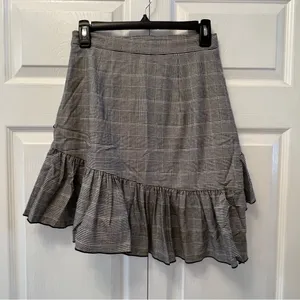 Club monoco ruffle tiered black plaid mini skirt size‎ 2 thumbnail 4