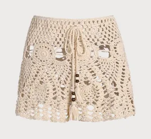 NWT Samiol beige acrylic knit crochet skirt thumbnail 1