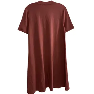 LOFT Outlet Mock Neck Short‎ Sleeve Midi Dress Rust Red Size Medium Brown thumbnail 2