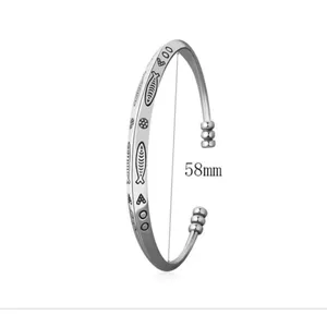 Engraved Boho Cuff Bracelet | 925 Sterling‎ Silver thumbnail 5