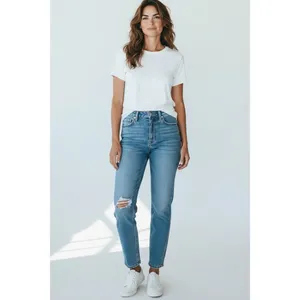 Flag & Anthem High-Rise Straight Jeans Distressed Ankle Stretch Blue Womens Sz10 thumbnail 2
