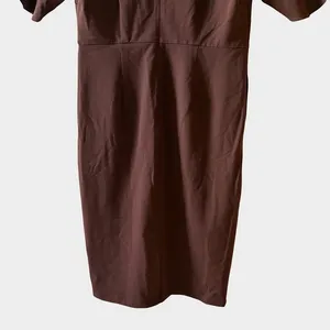 Universal Standard Moriah Brown V-Neck‎ Twill Dress Size 2XS (6-8) Minimalist thumbnail 8