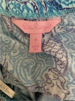 Lilly Pulitzer Marlisa Nice Tail Mermaid Maxi dress strapless blue medium Pima thumbnail 5
