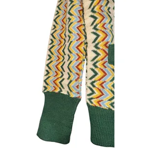 Vintage Jacques Gilles Wool Rainbow Chevron Cardigan Medium Retro 70s Italy Flaw thumbnail 5