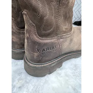 Ariat Groundbreaker Work Boots Men’s 8.5D Brown Steel Toe Pull-On Leather ASTM thumbnail 5