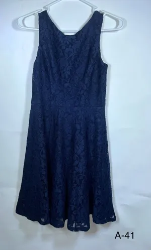 Speechless Navy Floral Lace Fit Flare Dress Juniors XS NWT Wedding Party thumbnail 1