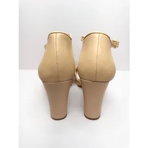 Franco‎ Sarto Dima Beige Leather Square Toe Platform Block Heel Sandals Size 11 thumbnail 8