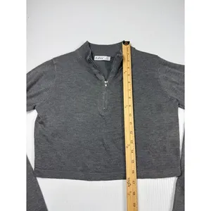 Aster Gray‎ Cropped Quarter Zip Long Sleeve Athletic Top Size S thumbnail 4
