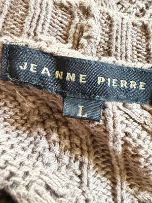 Jeanne Pierre Women's Cable Knit Sweater Tunic Brown With Pockets Size L thumbnail 4