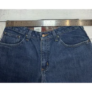 Carhartt Flannel Lined Straight Leg Jeans Womens Size 8X 30 Blue Denim thumbnail 7