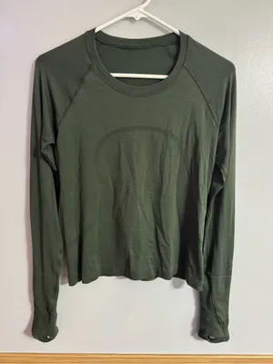 Lululemon Athletica Olive Green Swiftly Tech Long Sleeve Crew Shirt Size 6 thumbnail 1