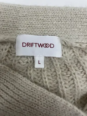 DRIFTWOOD Beige Open-Knit Button-Front Cardigan Size Large thumbnail 3