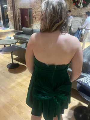 Green Sparkly Bow Hoco Dress Size L thumbnail 3