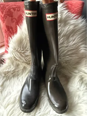 Hunter Black Tall Rain Boots with Adjustable Buckle thumbnail 10