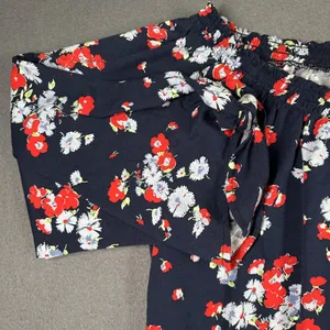 Lauren Ralph‎ Lauren Blouse Womens Large Blue Floral Off Shoulder 3/4 Sleeve thumbnail 2