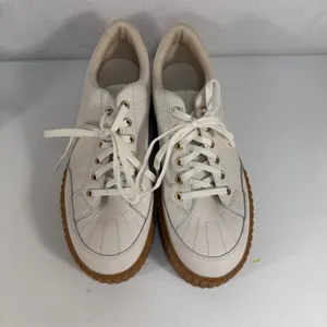 Sorel 10.5 Ona Ave Low Court Sneaker Platform Leather Sporty Chalk Gum Sole Shoe thumbnail 5