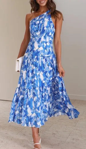 Billy J Blue Floral Dress thumbnail 1
