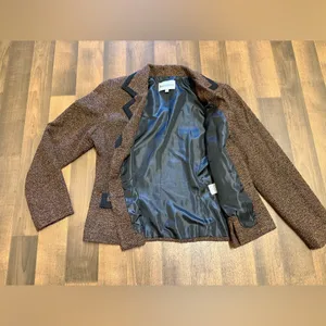Danny & Nicole Blazer Brown and Black Blazer with Classic Cut thumbnail 5