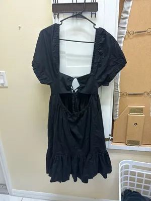 Urban Outfitters Black Square Neck Cutout Back Mini Dress thumbnail 3