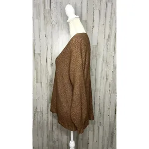 American Eagle Women's Size XS Brown‎ V-Neck Oversized Pullover Sweater thumbnail 5