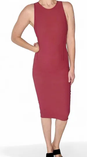 Lululemon Maroon Ribbed BodyCon Open Back Sleeveless Dress thumbnail 1