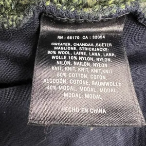 Pilcro and the Letterpress Dually Clad Wool Cable Knit Sweater Green/Navy Size L thumbnail 9