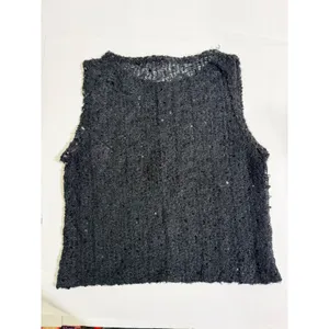 Only Hearts Helena Stuart Sequin Knit Sleeveless Top Black Small thumbnail 2