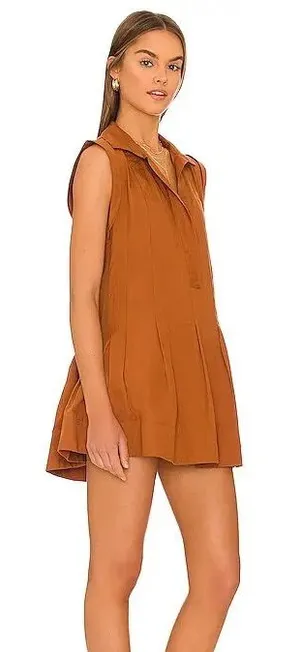 Free People Naomi Mini Dress in Burnt Orange Sienna thumbnail 1