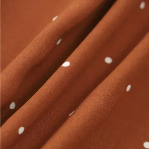 Rihoas Brown Polka Dot Pleated Midi Dress thumbnail 6