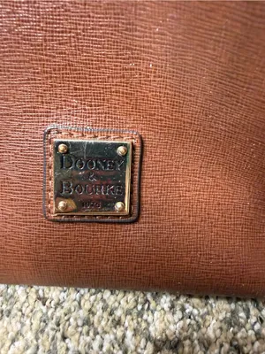 Dooney & Bourke saffiano Brown Leather Drawstring Bucket Bag thumbnail 2