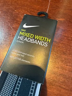 NIKE Set of 3 Mixed Width Sporty Headbands Black New NWT Sport Athlete thumbnail 3