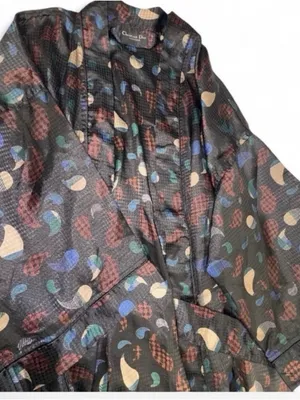 Vintage Christian Dior Monsieur Belted Jacquard Robe Paisley One Size thumbnail 5