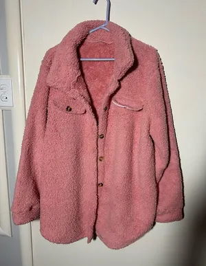 Cozy Pink Sherpa Jacket Size XXL thumbnail 1