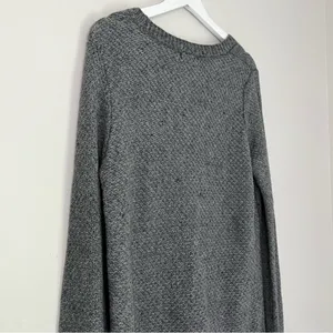 Merona Wool Rabbit Hair Cable Knit Scoop Neck Fisherman Sweater Grey Women’s XL‎ thumbnail 4