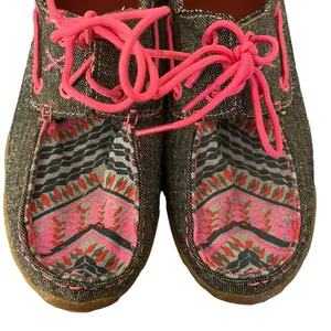 Twisted X Neon Pink Aztec Print Women’s 8.5M Boat Driving Mocs Loafers Shoes thumbnail 10